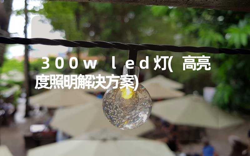 300w led灯(高亮度照明解决方案)